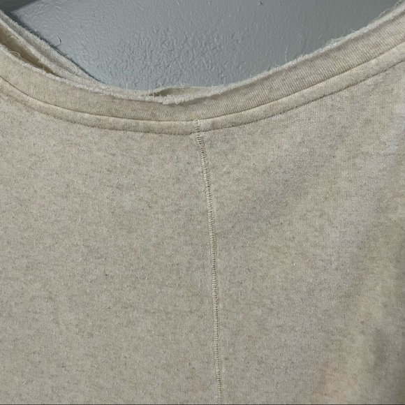 Free People Oatmeal wide neck Terry split side sweater - Picture 4 of 8